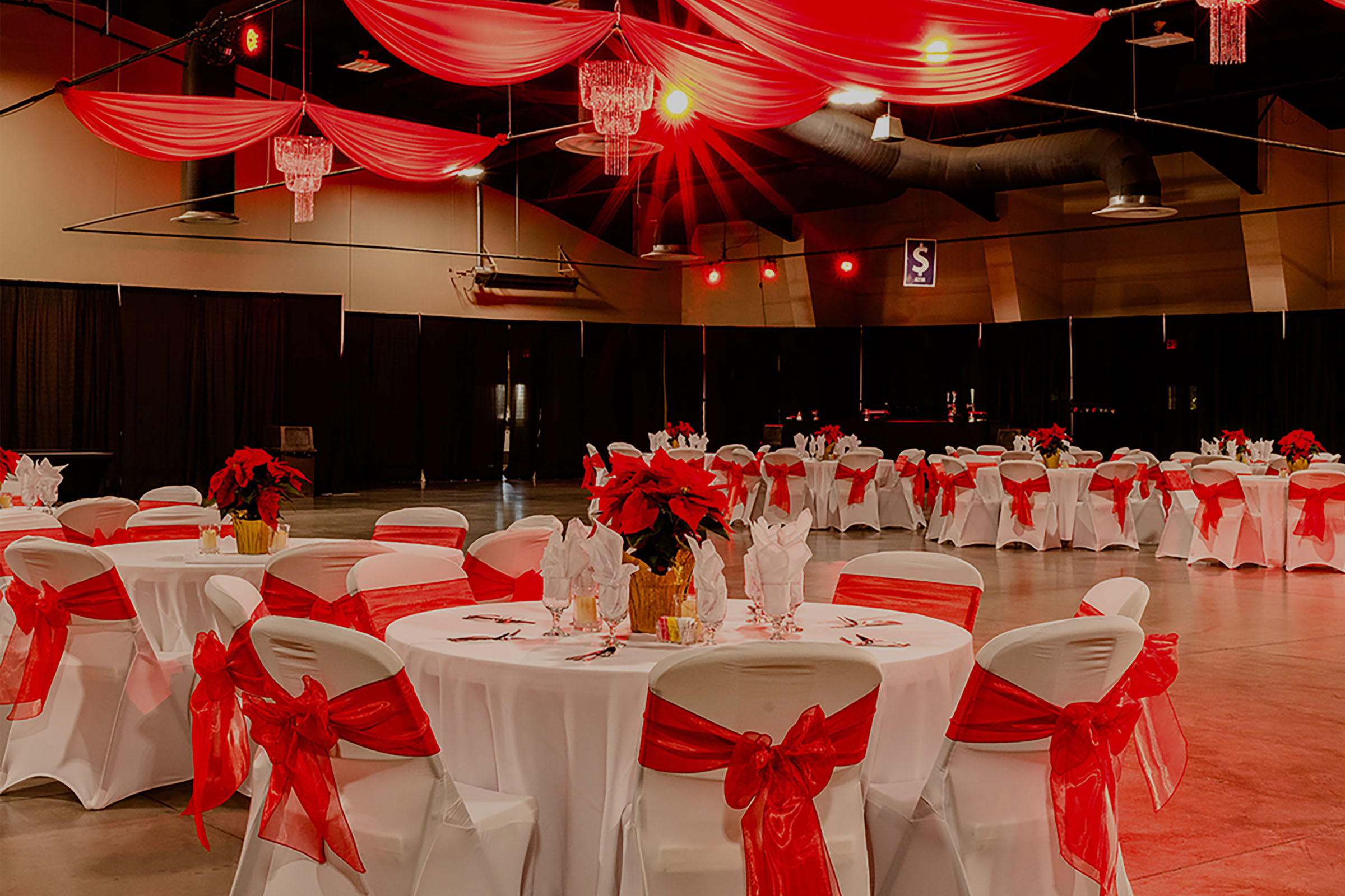 Event space with draperies