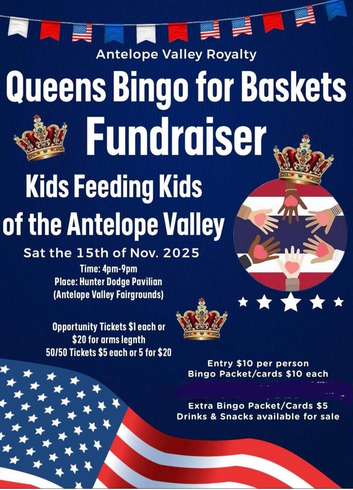 Queens Bingo for Baskets Fundraiser