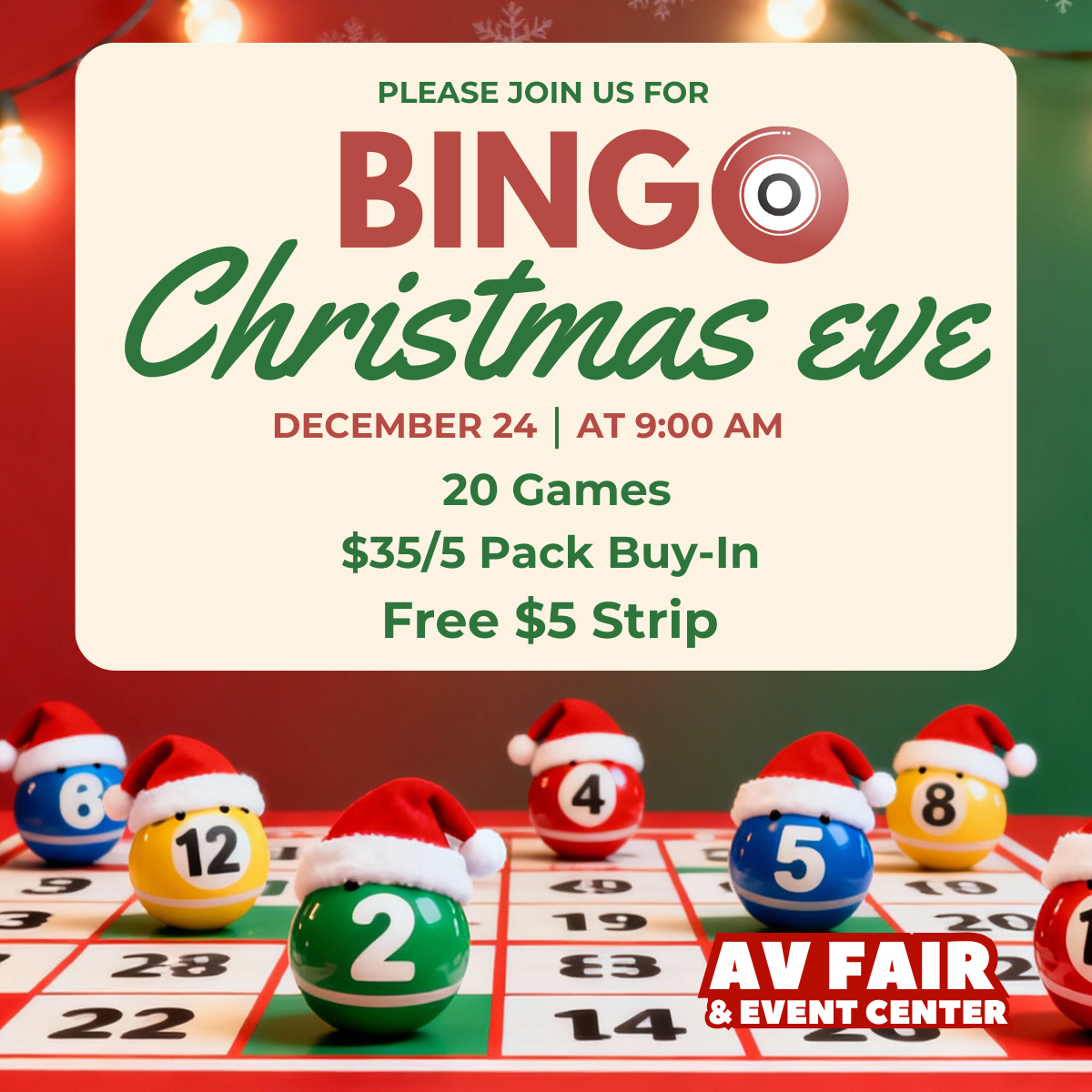 Bingo @ The Turf Club OPEN Christmas Eve